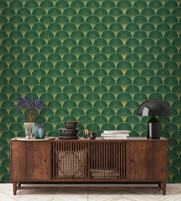 Padrão verde e amarelo Papel de parede Padrão verde e amarelo