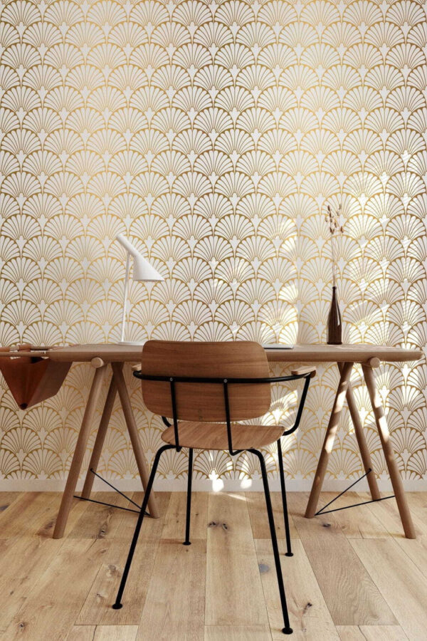 Design elegante com padrão floral bege Papel de parede Design elegante com padrão floral bege