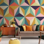 Papel de parede Padrão de triângulos coloridos