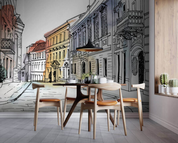 Desenho de um edifício Papel de parede Desenho de um edifício