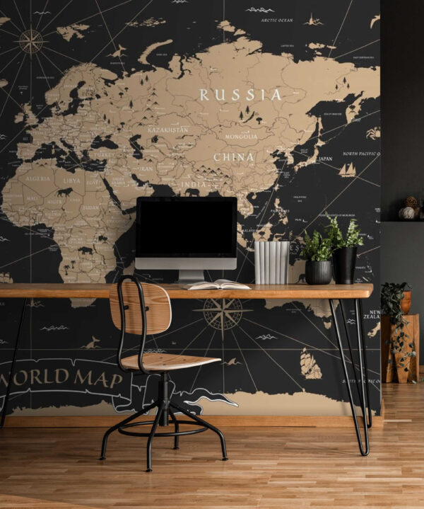 Mapa Vintage: Uma visão geral do mundo Papel de parede Mapa Vintage: Uma visão geral do mundo