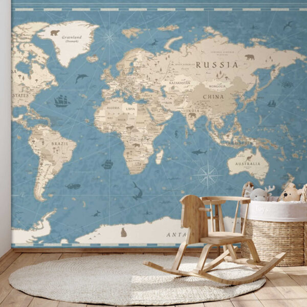 Mapa da Austrália com um canguru Papel de parede Mapa da Austrália com um canguru