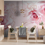 Papel de parede Grupo de rosas cor-de-rosa