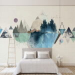 Papel de parede Água e árvores numa paisagem