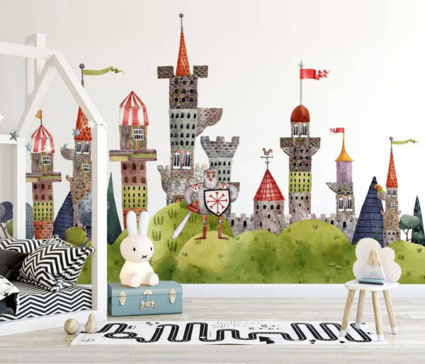 Cavaleiro que guarda um castelo medieval extravagante Papel de parede Cavaleiro que guarda um castelo medieval extravagante