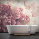 Papel de parede Ramo de flores cor-de-rosa e brancas