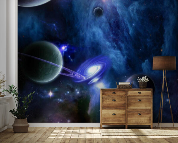 Planeta no espaço com estrelas Papel de parede Planeta no espaço com estrelas