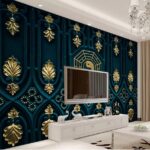 Papel de parede Padrões elegantes numa superfície escura.