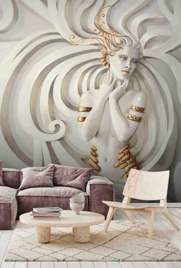 Figura elegante com motivos rodopiantes Papel de parede Figura elegante com motivos rodopiantes