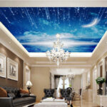 Papel de parede Lua e estrelas no céu