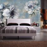 Papel de parede Pintura de flores e notas