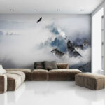 Papel de parede Lobo parado na neve
