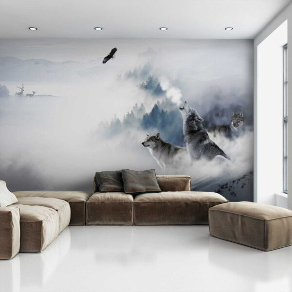 Papel de parede Lobo parado na neve (REF: u42161) Papel de parede Papel de parede Lobo parado na neve (REF: u42161)