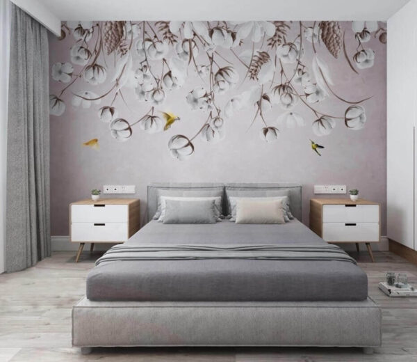 Papel de parede Pássaro amarelo a voar no céu