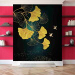 Papel de parede Folhas delicadas em tons suaves
