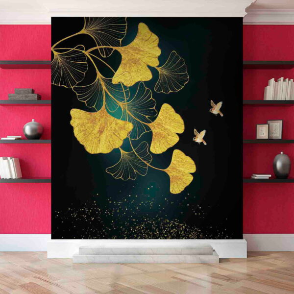 Folhas delicadas em tons suaves Papel de parede Folhas delicadas em tons suaves