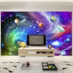 Papel de parede Planetas no céu com estrelas