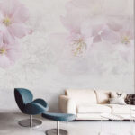 Papel de parede Flores delicadas em tons pastel suaves