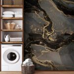 Papel de parede Mármore preto e branco