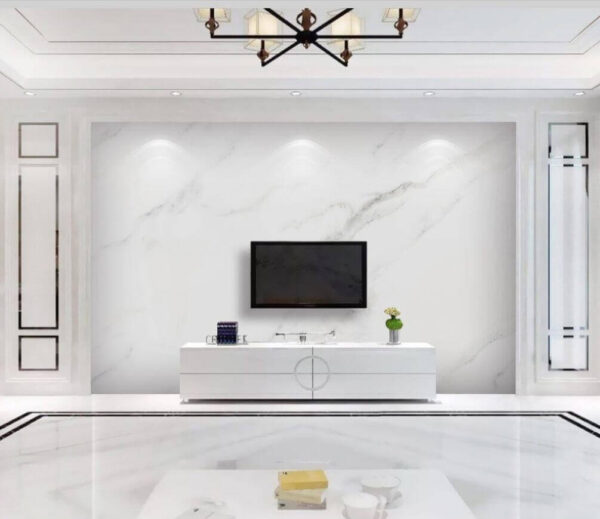 Superfície de mármore branco com veios pretos Papel de parede Superfície de mármore branco com veios pretos