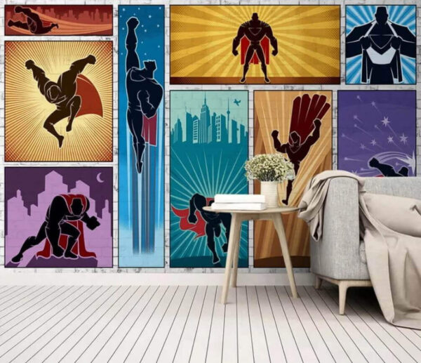 Coleção de posters de super-heróis Papel de parede Coleção de posters de super-heróis
