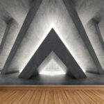 Papel de parede Sala com uma estrutura triangular