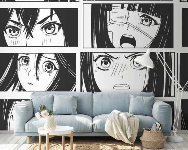 Cartoon de um rosto de mulher’o Papel de parede Cartoon de um rosto de mulher’o