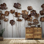 Papel de parede Grupo de flores castanhas