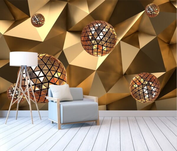 Esferas geométricas flutuantes em harmonia Papel de parede Esferas geométricas flutuantes em harmonia