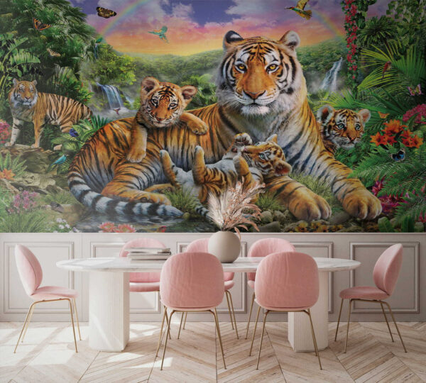 Papel de parede Tigre de pé numa selva (REF: u18516) Papel de parede Papel de parede Tigre de pé numa selva (REF: u18516)