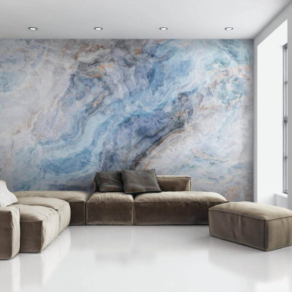 Padrão de textura de mármore azul e branco Papel de parede Padrão de textura de mármore azul e branco