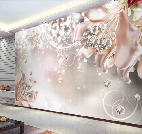 Flores cintilantes com detalhes em jóias Papel de parede Flores cintilantes com detalhes em jóias
