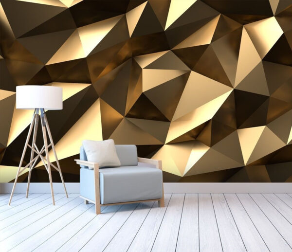 Padrão geométrico facetado em bronze Papel de parede Padrão geométrico facetado em bronze