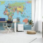 Papel de parede Mapa da Austrália com texto a preto