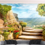 Papel de parede Vaso com flores vermelhas