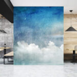 Papel de parede Fundo azul e branco