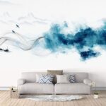 Papel de parede Fumo azul e um pássaro