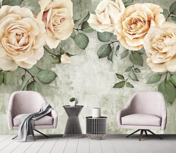 Rosas elegantes com fundo texturado Papel de parede Rosas elegantes com fundo texturado