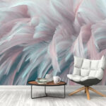 Papel de parede Delicadas penas pastel em movimento.