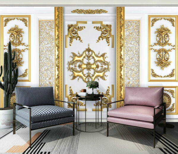 Papel de parede Elegância opulenta em decorações ornamentadas