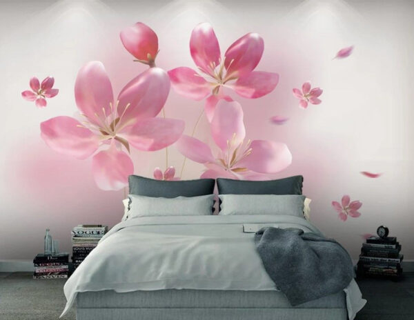 Grupo de flores cor-de-rosa Papel de parede Grupo de flores cor-de-rosa