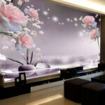 Papel de parede Flores serenas sobre águas tranquilas.
