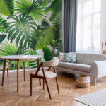 Papel de parede Folhas tropicais vibrantes em exposição