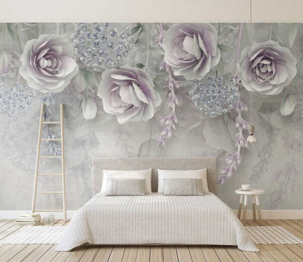 Rosas elegantes em tons monocromáticos Papel de parede Rosas elegantes em tons monocromáticos