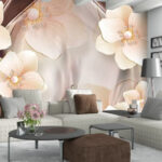 Papel de parede Flores delicadas em tons suaves.