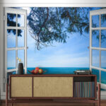 Papel de parede Janela com vista para o mar