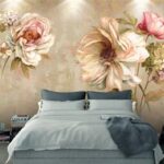 Papel de parede Flores delicadas em tons pastel suaves