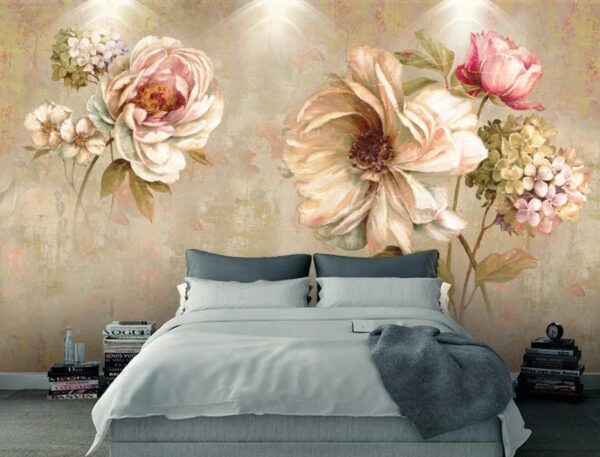 Flores delicadas em tons pastel suaves Papel de parede Flores delicadas em tons pastel suaves