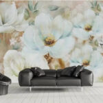 Papel de parede Flores delicadas em tons pastel suaves