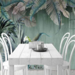 Papel de parede Folhas exuberantes em tons calmantes